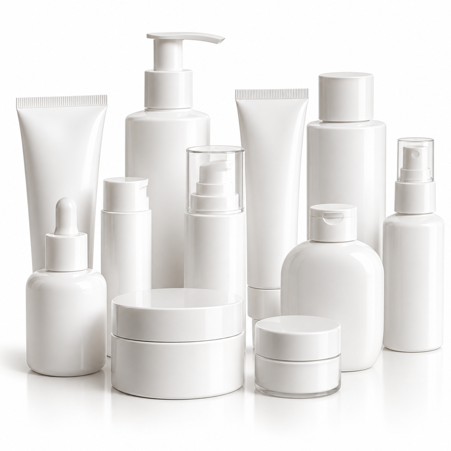 Flacons et tubes de soins classiques, pour comparer avec la routine KURE